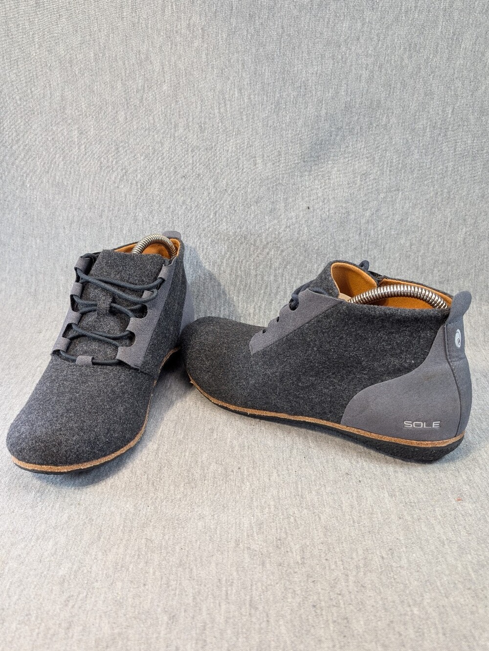 Sole By Recork District Wool Blend Boots Men's 8.5 Gray Cork Bed Hightop Shoes